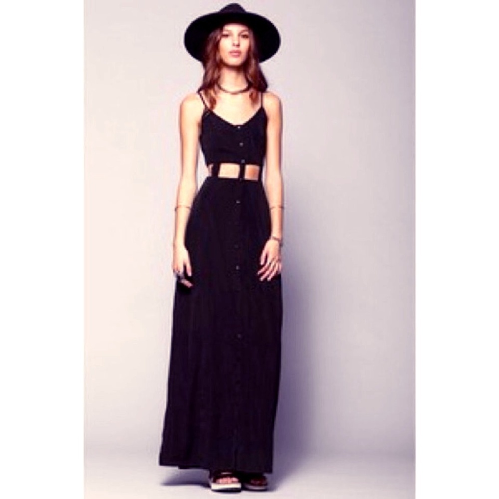Cut Out Black Maxi Dress